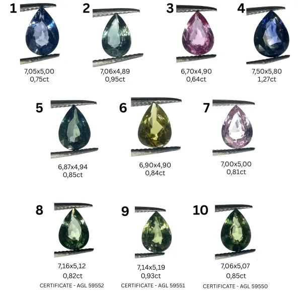 Netradiční prsten s pear modrozeleným safírem a diamanty LEAH Image