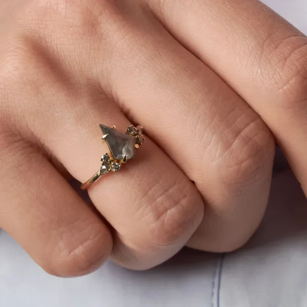 Netradiční prsten s diamanty salt'n'pepper MANSUETO Image