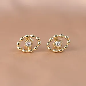 Modulární zlaté náušnice markýz s lab grown diamanty BLANKS Thumbnail