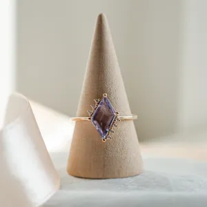 Gold ring with natural violet sapphire MONA Thumbnail
