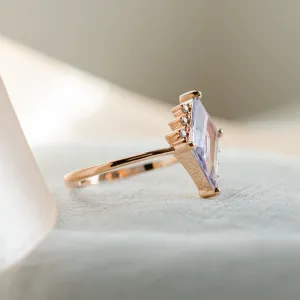 Gold ring with natural violet sapphire MONA Thumbnail