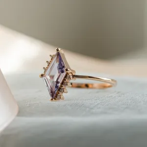 Gold ring with natural violet sapphire MONA Thumbnail