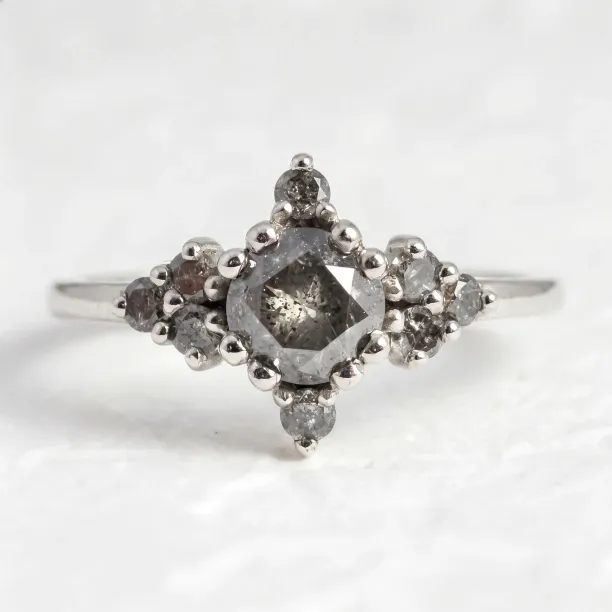 Gold salt'n'pepper diamond ring in vintage style FORTUNATO Image