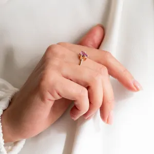 Gold ring with sapphire and diamonds TARA Thumbnail