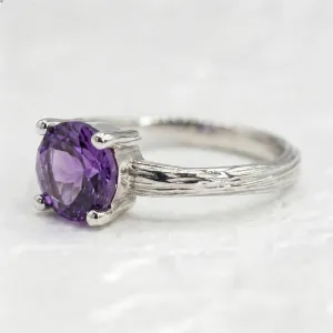 Amethyst twig ring VIOLETTE Thumbnail