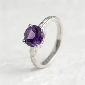 Amethyst twig ring VIOLETTE Thumbnail