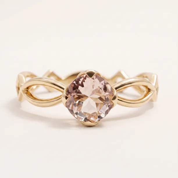 Zlatý prsten s morganitem a diamanty QUEENIE Image