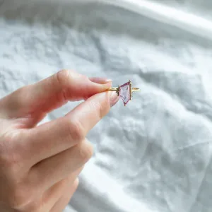 Gold ring with pink sapphire in asymmetric shape ROSALIE Thumbnail