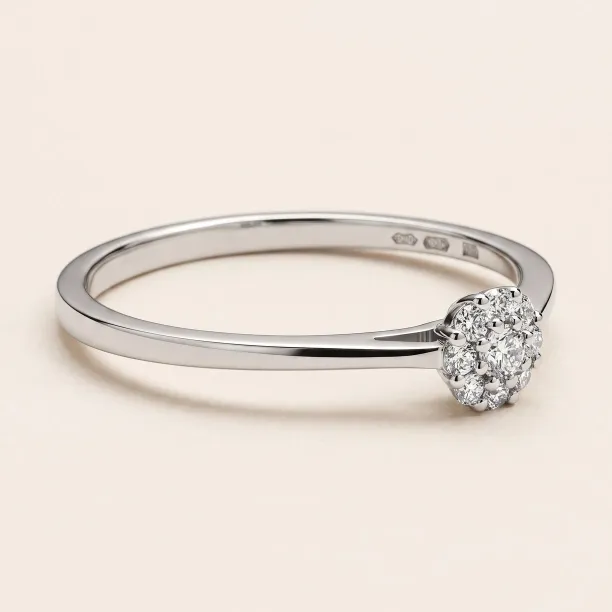 Pave diamond engagement ring CÉLINE Image