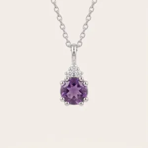 Zlatý přívěsek s ametystem a diamanty LILA