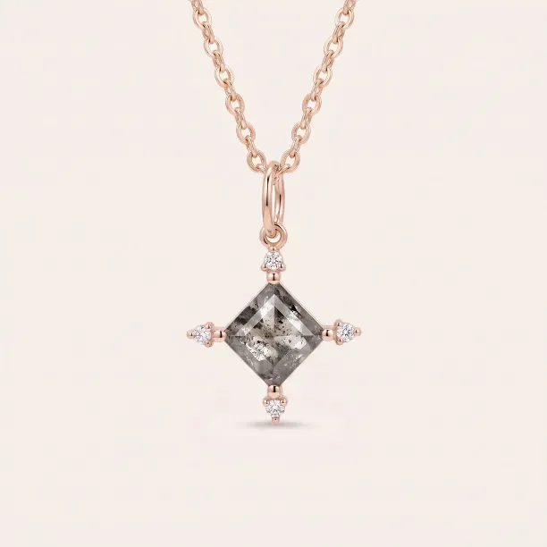 Unique salt and pepper diamond necklace CRESSIDA Image