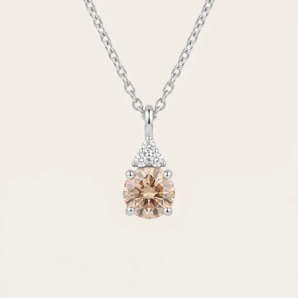 Jemný zlatý náhrdelník s morganitem a bočními diamanty FEMINA Image