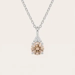 Delicate gold necklace with morganite and side diamonds FEMINA