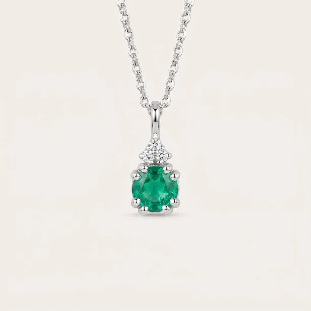 Gold emerald and diamond pendant LANA Image