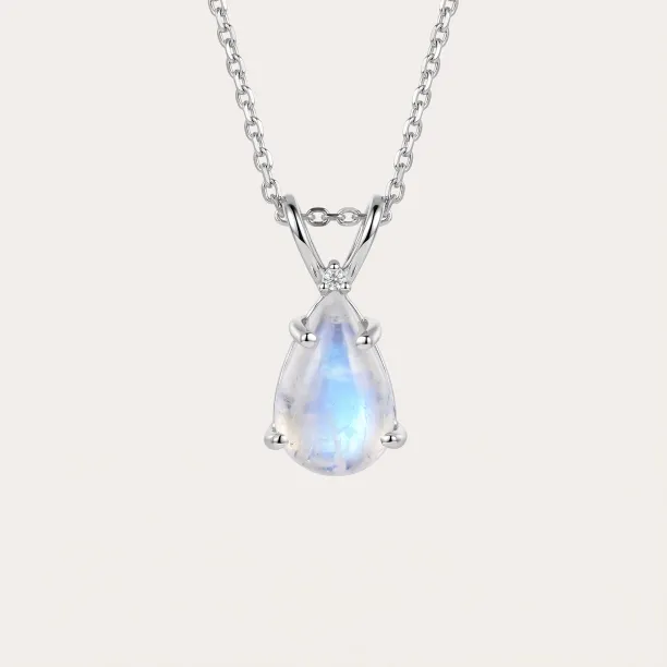 Zlatý náhrdelník s měsíčním kamenem a diamantem LUNA Image
