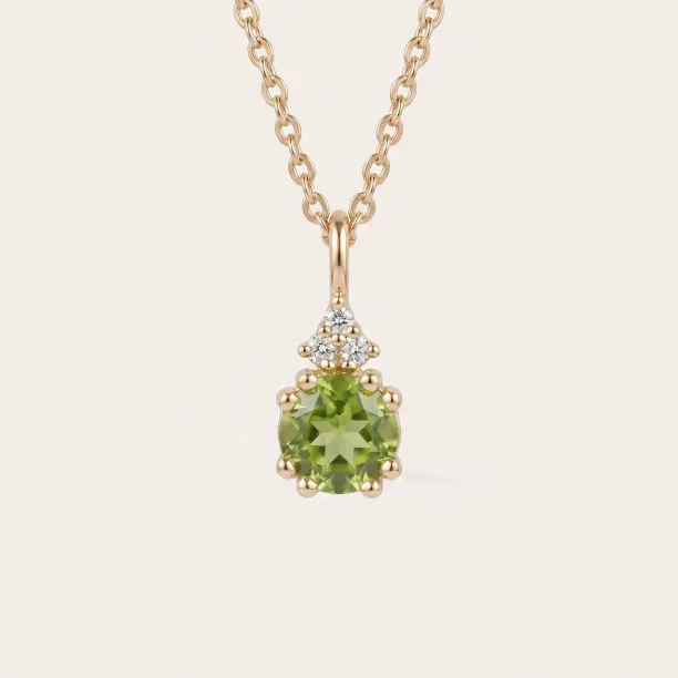 Zlatý přívěsek s olivínem a diamanty VERT Image
