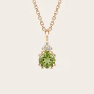 Zlatý přívěsek s olivínem a diamanty VERT