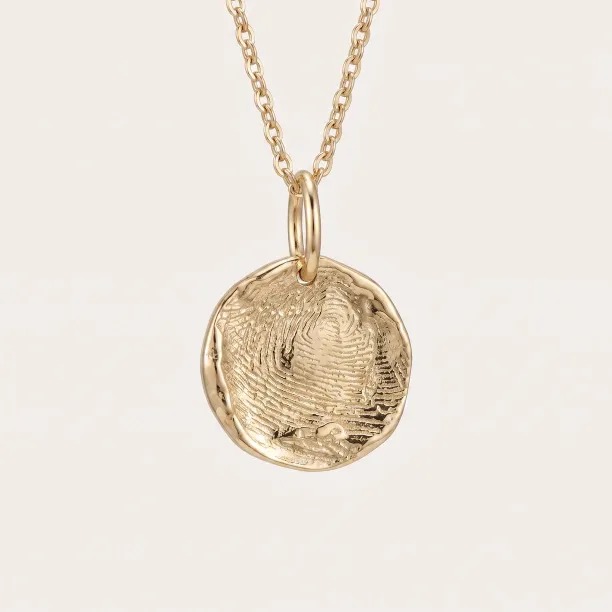 Gold necklace with custom fingerprint PALMER Image