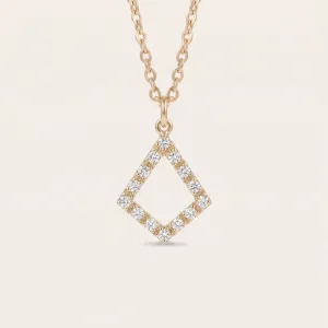 Zlatý náhrdelník s kite přívěskem s laboratorními diamanty HEATHER