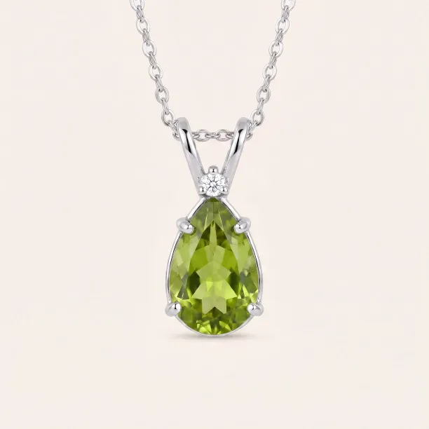 Zlatý náhrdelník s olivínem a diamantem KIWI Image