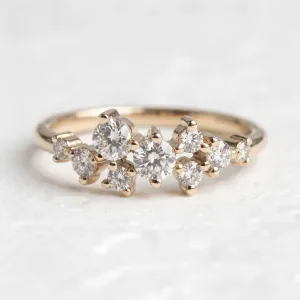 Elegant cluster ring with lab created diamonds CLORÉ Thumbnail