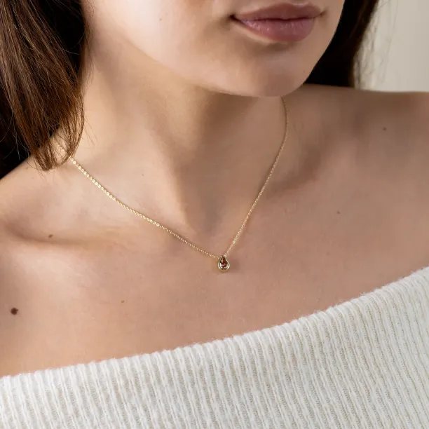 Pink lab created diamond necklace MAEVA Image