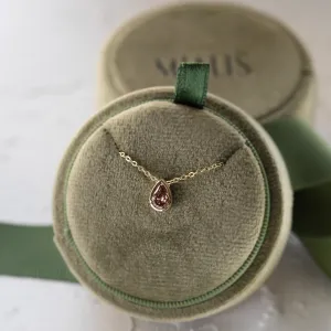 Pink lab created diamond necklace MAEVA Thumbnail