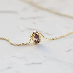 Pink lab created diamond necklace MAEVA Thumbnail