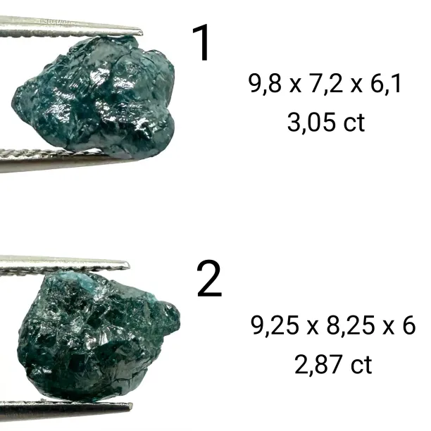Netradiční prsten s modrým surovým diamantem MARE Image