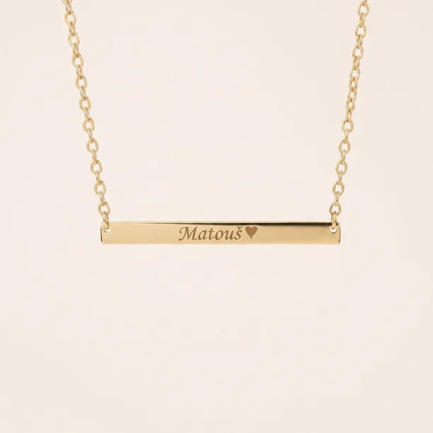 Gold Necklace in minimalist style with any engraving OSA Image