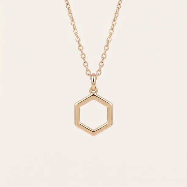 Zlatý náhrdelník s přívěskem hexagonu MEGAN Image