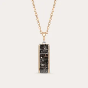Gold pendant with salt and pepper diamonds and classic diamond EVERLY