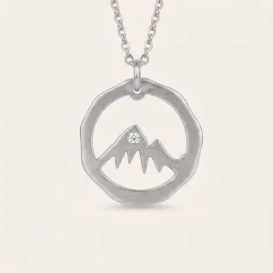 Matte gold necklace with mountain motive LIVIGNO Thumbnail
