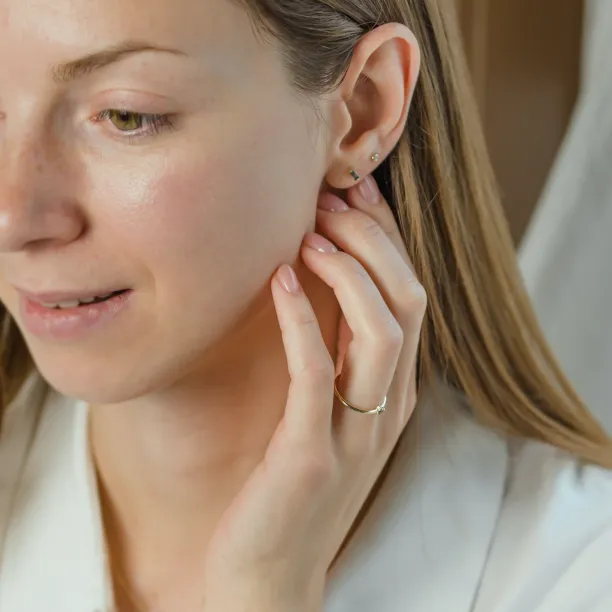 Basic earrings with salt and pepper diamonds KIKI Image