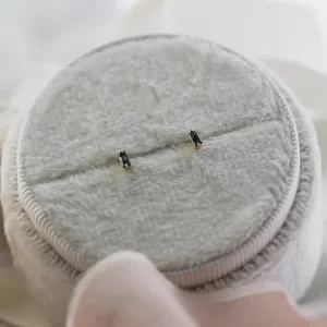 Basic earrings with salt and pepper diamonds KIKI Thumbnail