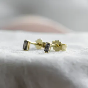 Basic earrings with salt and pepper diamonds KIKI Thumbnail