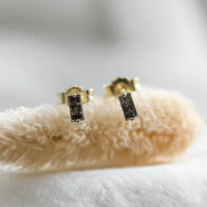 Basic earrings with salt and pepper diamonds KIKI