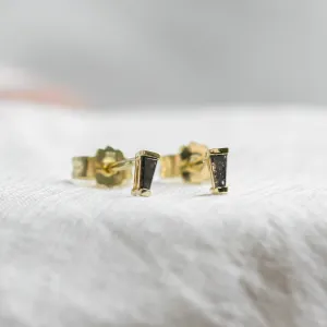 Earrings with tapered baguette salt and pepper diamonds GIGI Thumbnail
