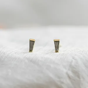Earrings with tapered baguette salt and pepper diamonds GIGI Thumbnail
