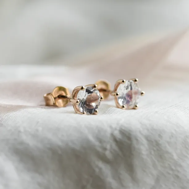 Náušnice pecky s bílým měsíčním kamenem JULIET Image