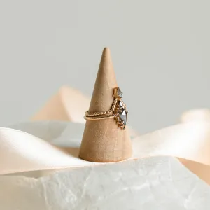 Gold engagement set with salt and pepper diamonds SOPHIE Thumbnail