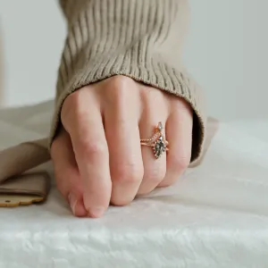 Gold engagement set with salt and pepper diamonds SOPHIE Thumbnail