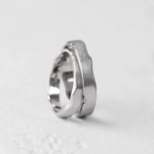 Torn paper edge wedding bands DANTE Thumbnail