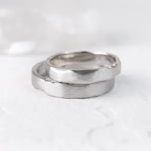 Torn paper edge wedding bands DANTE Thumbnail