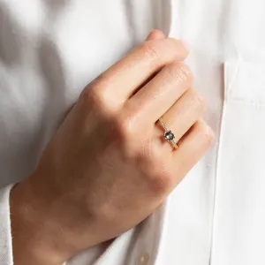 Elegant gold ring with aquamarine and diamonds ELYSIA