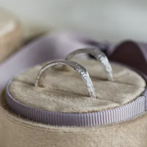 Irregular wedding bands with moon surface MUSK Thumbnail
