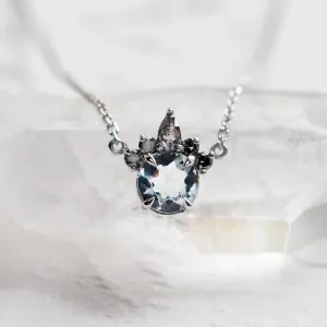 Zlatý náhrdelník s akvamarínem a salt and pepper diamanty BELLAS