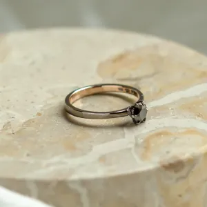 Prsten s černým diamantem a černým rhodiem NEROS Thumbnail