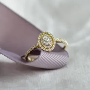 Dvojitý halo zásnubní prsten s moissanity ELEANOR Thumbnail