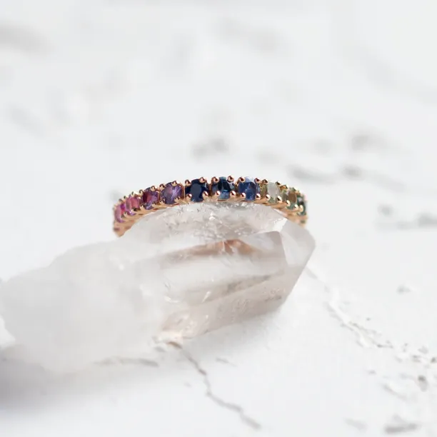 Originální prsten s barevnými safíry MOSAIC Image